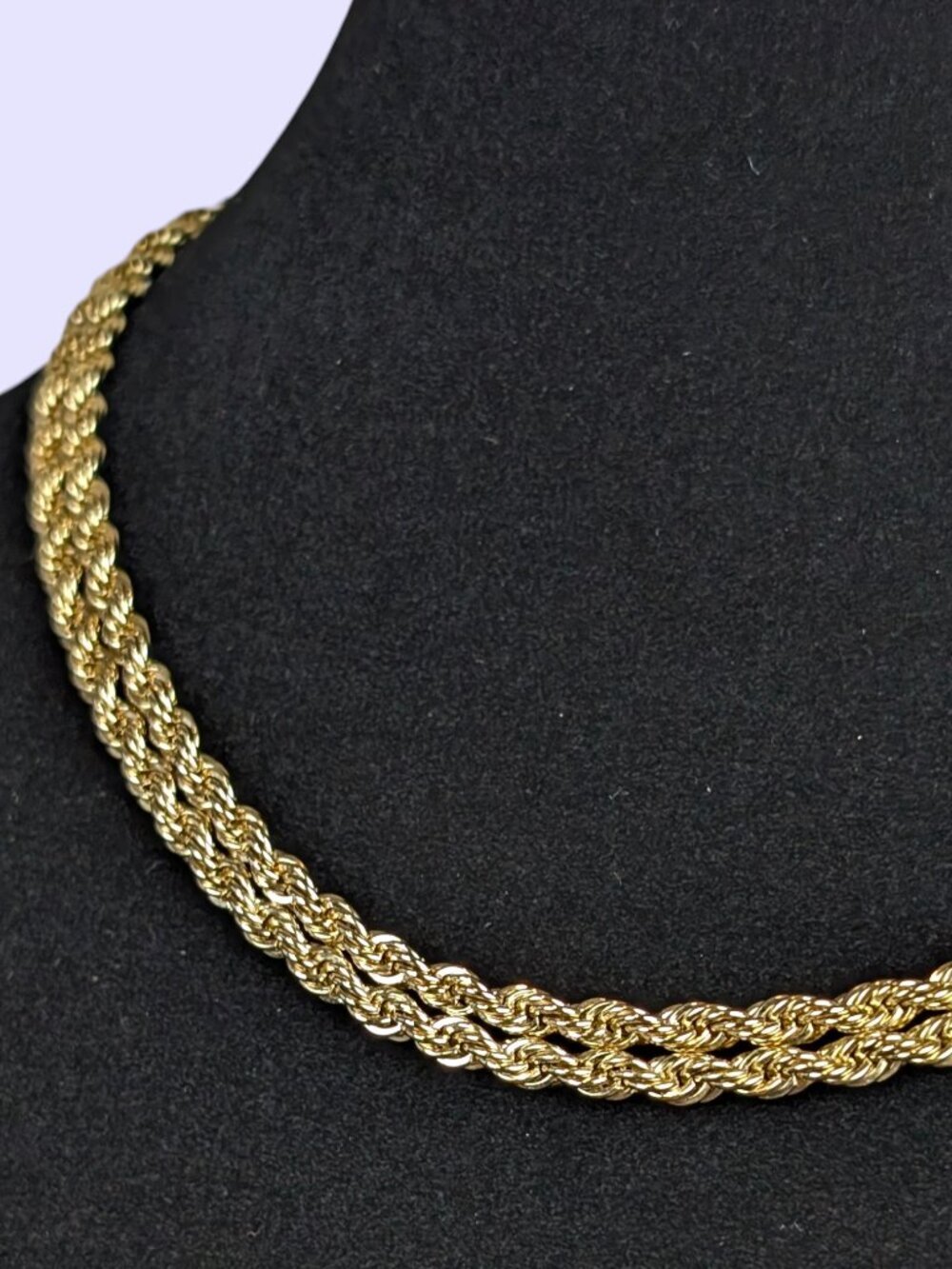 V. Gold Tone Rope Chain Necklace - Picture 2 of 5